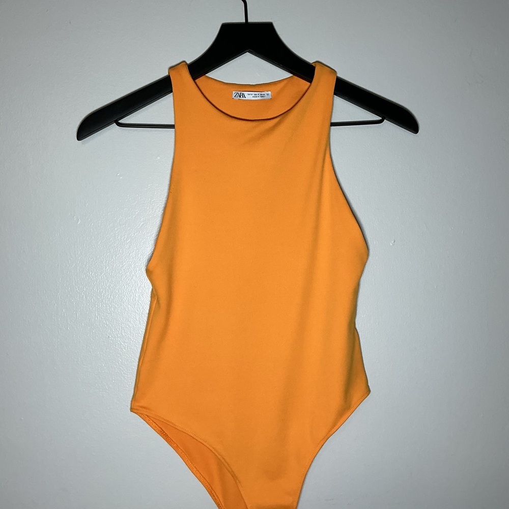 Zara Bright Orange Bodysuit
